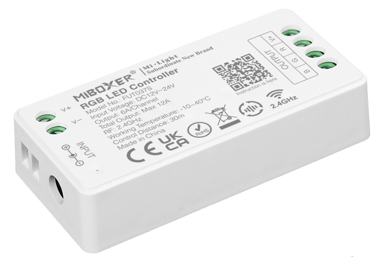 MINI CONTROLADOR RGB FUT037S DC12V/24V 6A CH MAX 12A 2.4G RF
