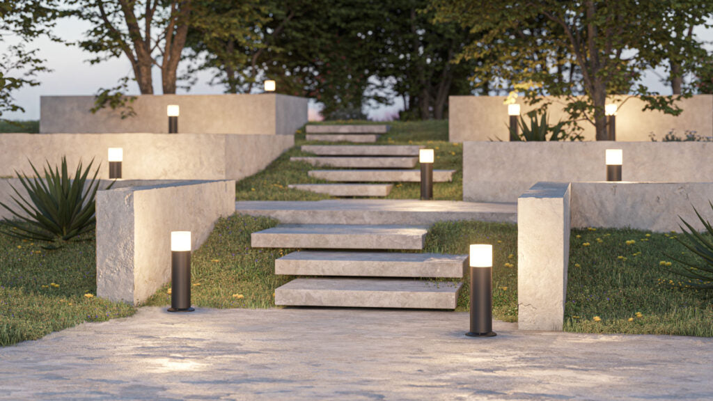 BALIZA LED EXTERIOR TURA 30CM 12W 180º IP65