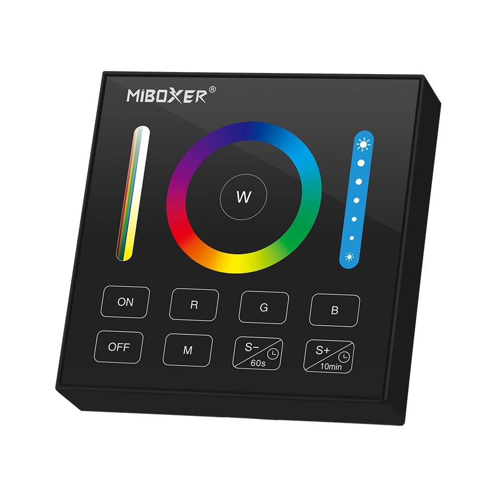CONTROL REMOTO PARED B0-B 1 ZONA RGB+CCT RF 2.4GHz ACABADO CRITAL NEGRO
