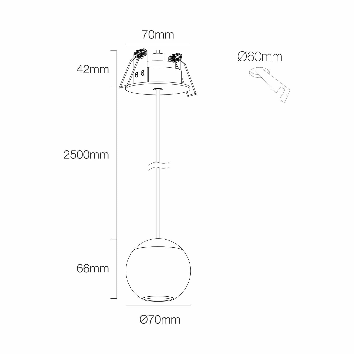LÁMPARA LED BORA SUSPENSION FLORON ENCASTRAR 8,5W 36º 2700K