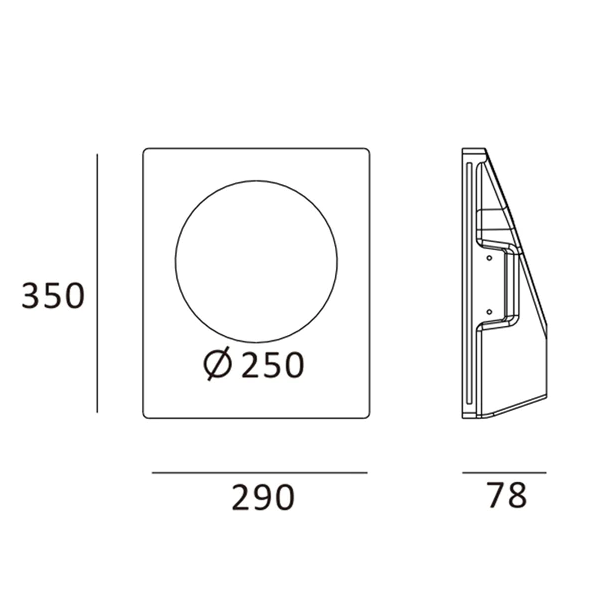 APLIQUE PARED PARA INTEGRACIÓN EN ESCAYOLA/PLADUR PARA BOMBILLAS LED GU10 78X350X290mm