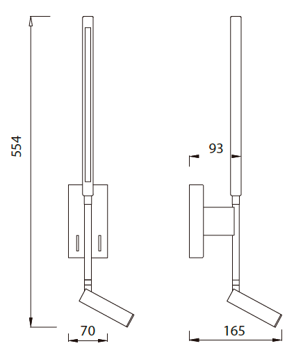 LÁMPARA LED LECTURA TORCH DOBLE 6W+3W 3000K 410LM+210LM
