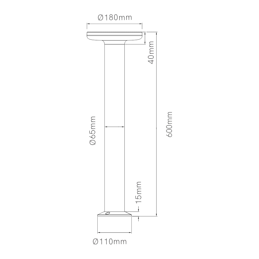 BALIZA LED EXTERIOR MAC 60CM 12W 100º IP65