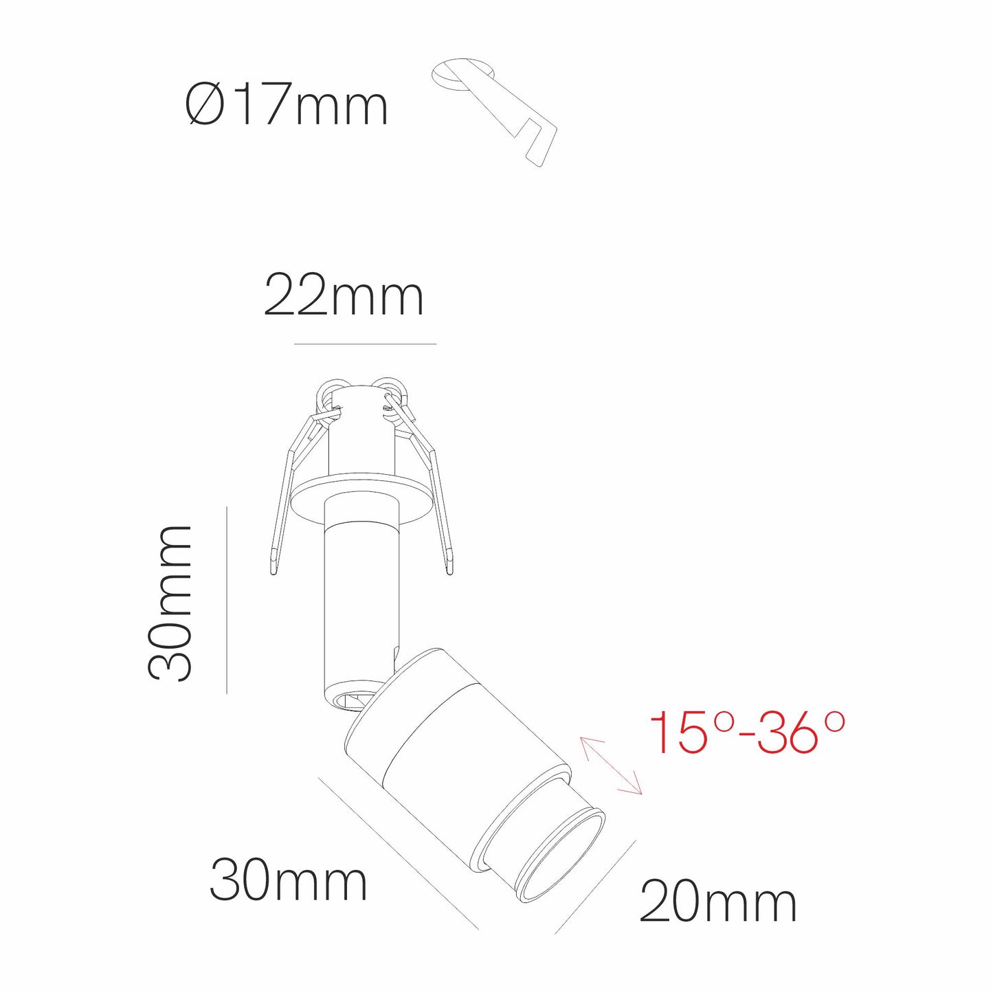 MICRO ZOOM LED 2W 15º-36º CRI>90