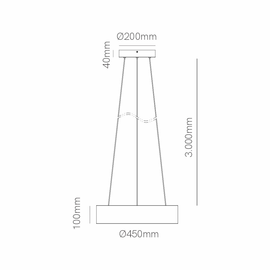 LÁMPARA LED SUPERFICIE / SUSPENSIÓN TOT 40W 115º TUYA 2600K-4000K