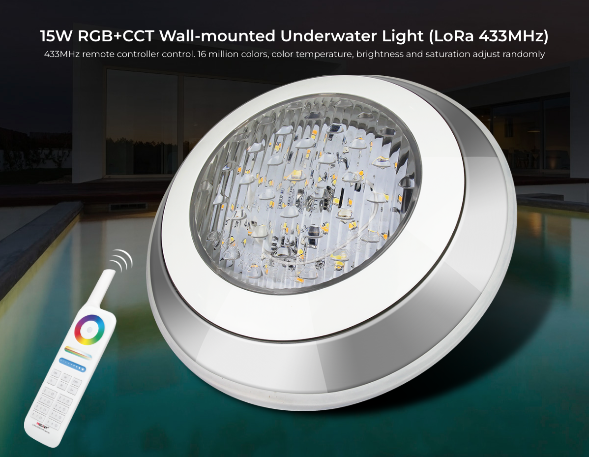 FOCO LED PISCINA SUPERFICIE 15W RGB+CCT Wall-mounted Underwater Light (LoRa 433MHz)