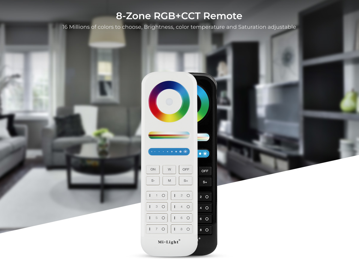 MANDO A DISTANCIA FUT089 DE 8 ZONAS RF 2.4G WIRELESS RGB+CCT