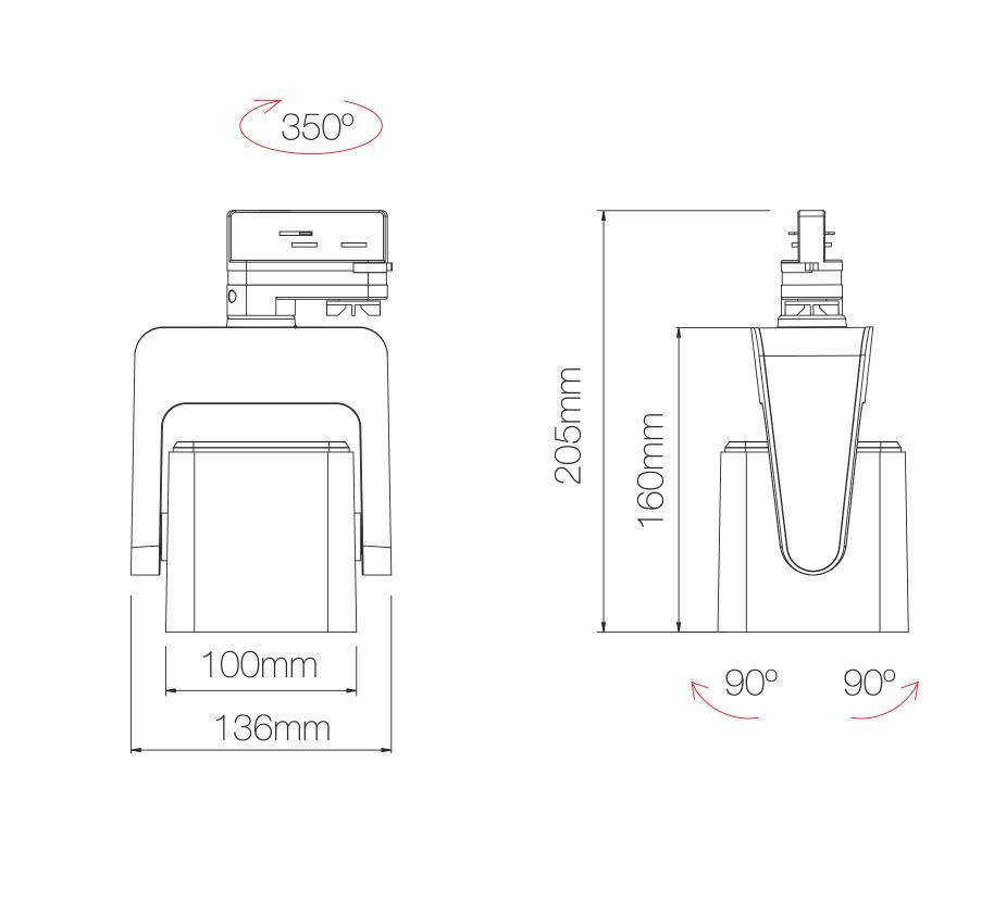 FOCO LED KOM 40W. 220-240V. (15º/25º/40º) PROYECTOR CARRIL PARA CARRIL TÉCNICO TRIFÁSICO