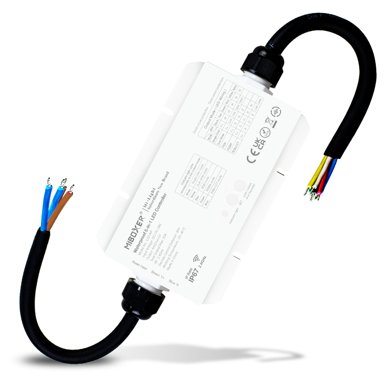 CONTROLADOR LED EXTERIOR LS2-WP PARA TIRAS LED 5 EN 1 DC12-48V MAX 15A RF 2.4GHz
