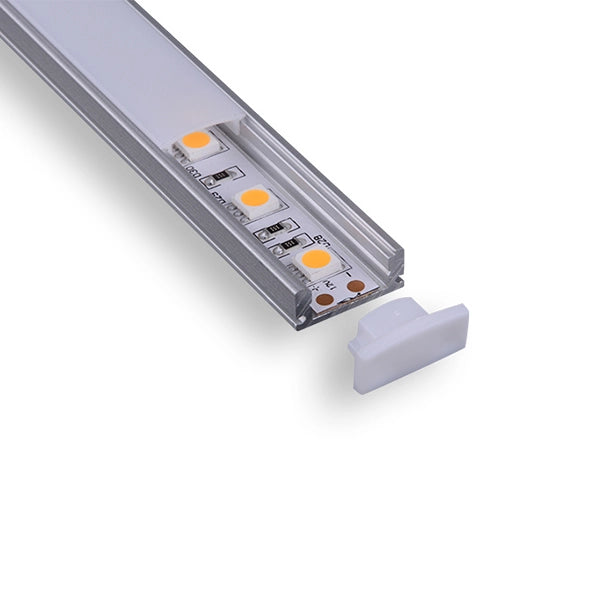 PERFIL DE ALUMINIO 2M SUPERFICIE PARA TIRAS LED + DIFUSOR