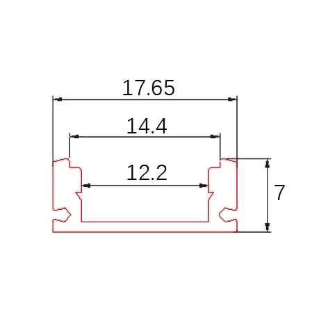 PERFIL DE ALUMINIO 2M SUPERFICIE PARA TIRAS LED + DIFUSOR