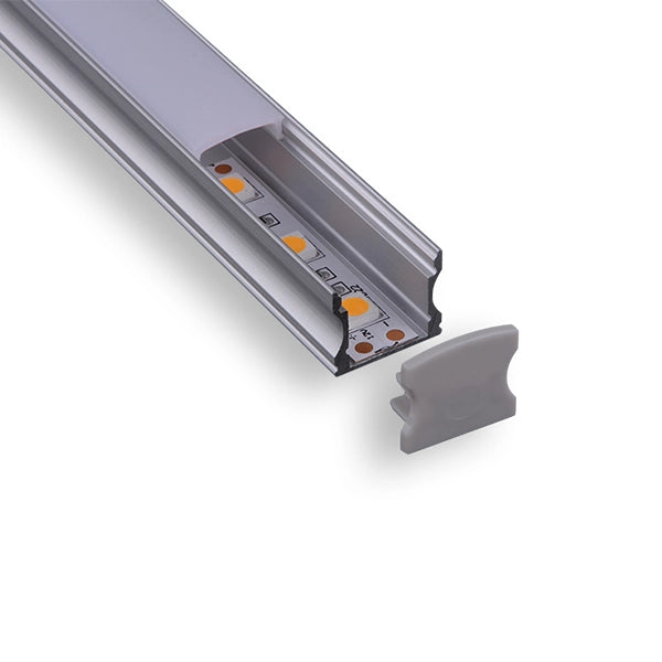 PERFIL DE ALUMINIO 2M SUPERFICIE 14,5x17,3mm PARA TIRAS LED + DIFUSOR