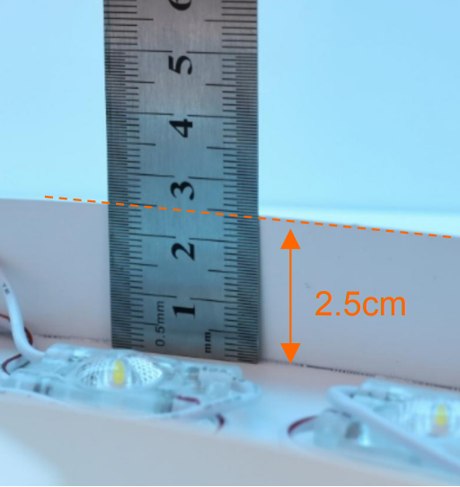 MÓDULO LED FONDO DE CAJA ESTRECHA 0,36W DC12V 170LM/W IP66 165º 6500K (ESPECIAL PARA CAJAS ESTRECHAS DE 2,5CM ALTO)