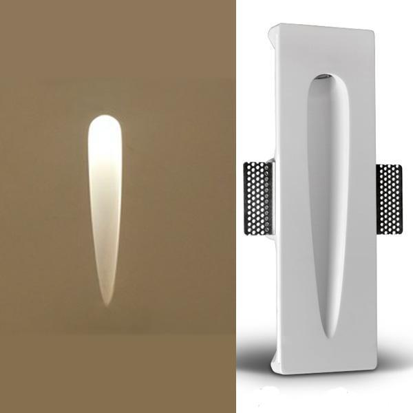 APLIQUE PARED PARA INTEGRACIÓN EN ESCAYOLA/PLADUR CON LED INTEGRADO 2W 2700K 45x320x100mm