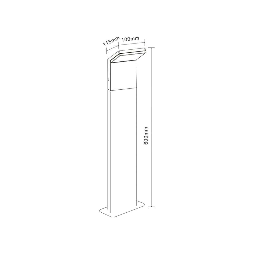 BALIZA LED EXTERIOR CAM 60CM ALUMINIUM 9W 220-240V 120º LED IP65