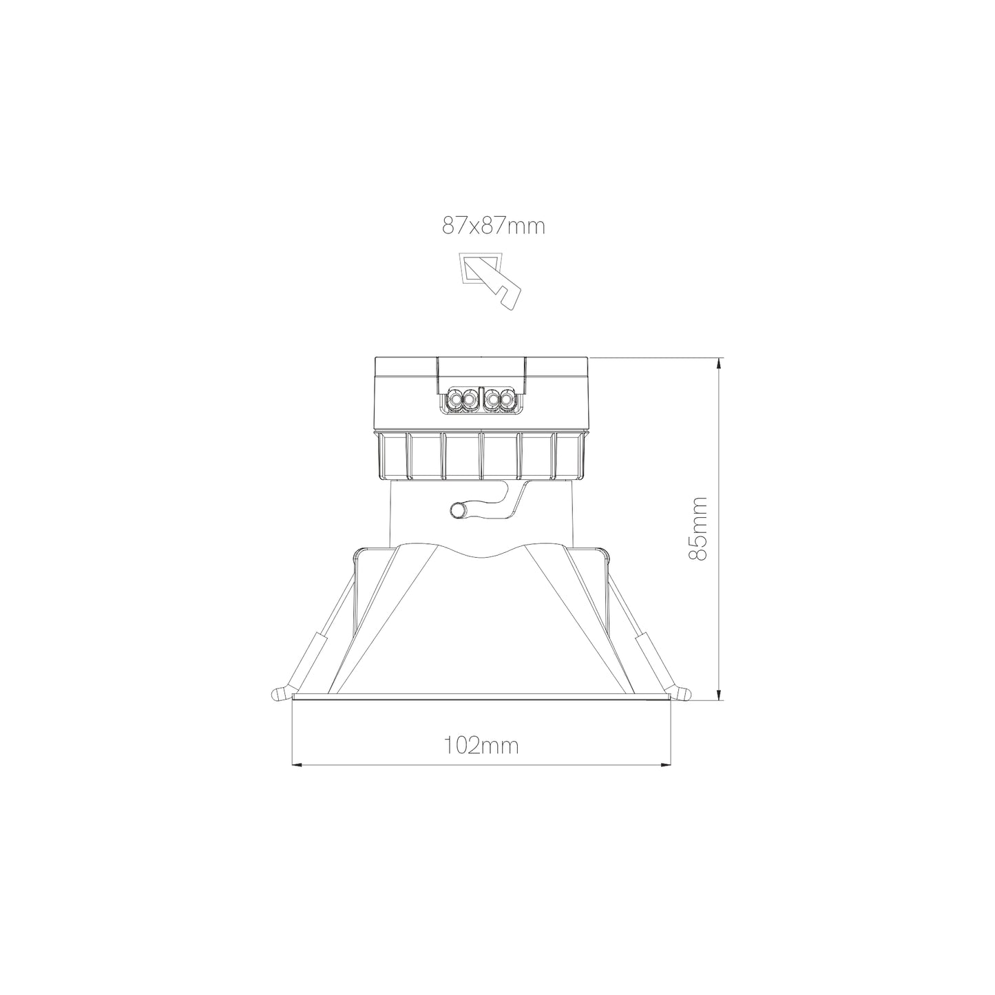 DOWNLIGHT LED PULCOM CUADRADO 8W SWITCH 2.700K/3.200K/4.000K 38º