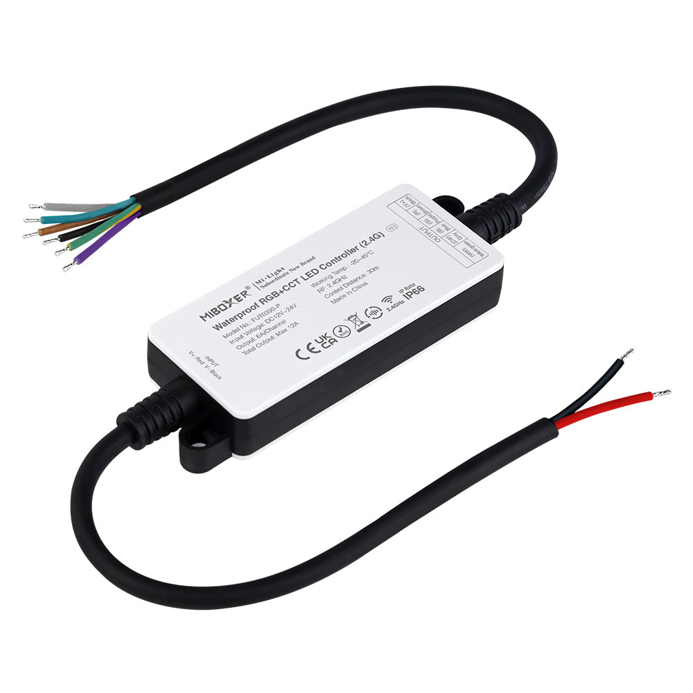 CONTROLADOR LED EXTERIOR FUT039S-P RGB+CCT RF 2,4 GHz - 12 ~ 24 V CC 12A MAX. IP66