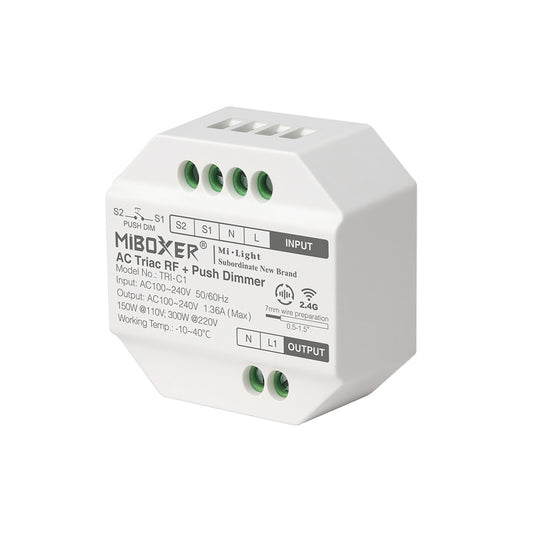 PASTILLA DE REGULACIÓN LED AC TRIAC RF+PULSADOR DIMMER