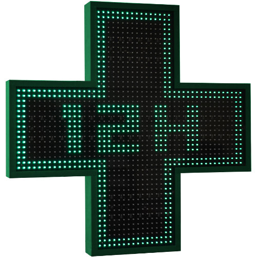 CRUZ DE FARMACIA 500X500 MONOCOLOR INTERIOR P10 SOLO UNA CARA