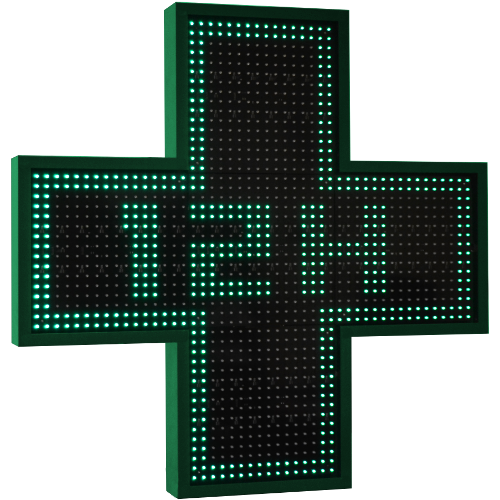 CRUZ DE FARMACIA 500X500 MONOCOLOR INTERIOR P10 SOLO UNA CARA