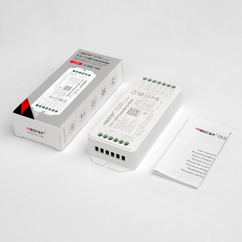 CONTROLADOR LED PR5 5 EN 1 RGB+CCT DC12-48V RF 2.4GHz MAX 20A 960W