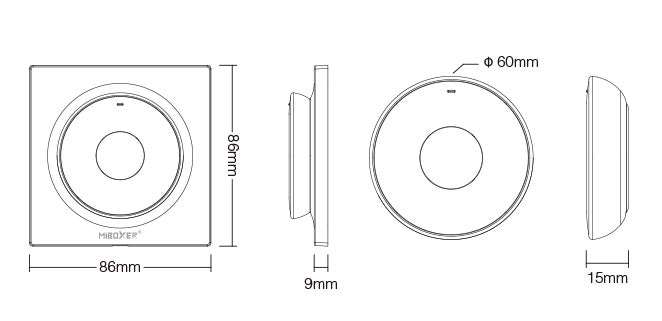 MINI CONTROL REMOTO K2 2.4GHz RF WIRELESS CON SOPORTE A PARED MAGNÉTICO