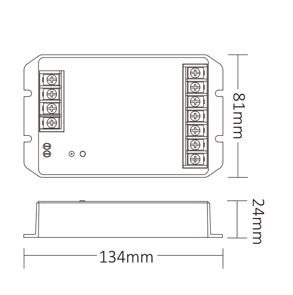 CONTROLADOR LED HR5 5 IN 1 RGB+CCT DC12~48V MAX. 30A PUSH DIMMING RF 2.4GHz