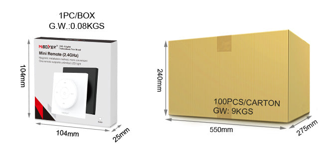 MINI CONTROL REMOTO K2 2.4GHz RF WIRELESS CON SOPORTE A PARED MAGNÉTICO