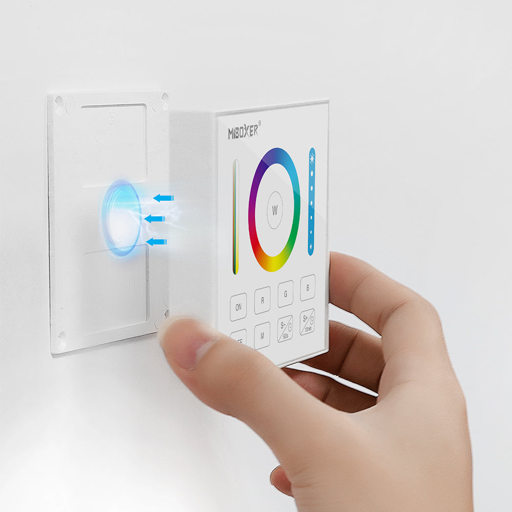 CONTROL REMOTO PARED B0 1 ZONA RGB+CCT RF 2.4GHz ACABADO CRITAL BLANCO