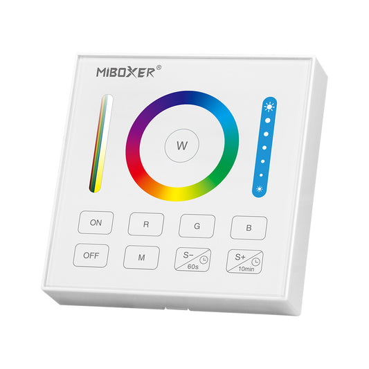 CONTROL REMOTO PARED B0 1 ZONA RGB+CCT RF 2.4GHz ACABADO CRITAL BLANCO