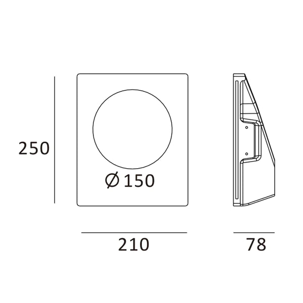 APLIQUE PARED PARA INTEGRACIÓN EN ESCAYOLA/PLADUR PARA BOMBILLAS LED GU10 78x250x210mm