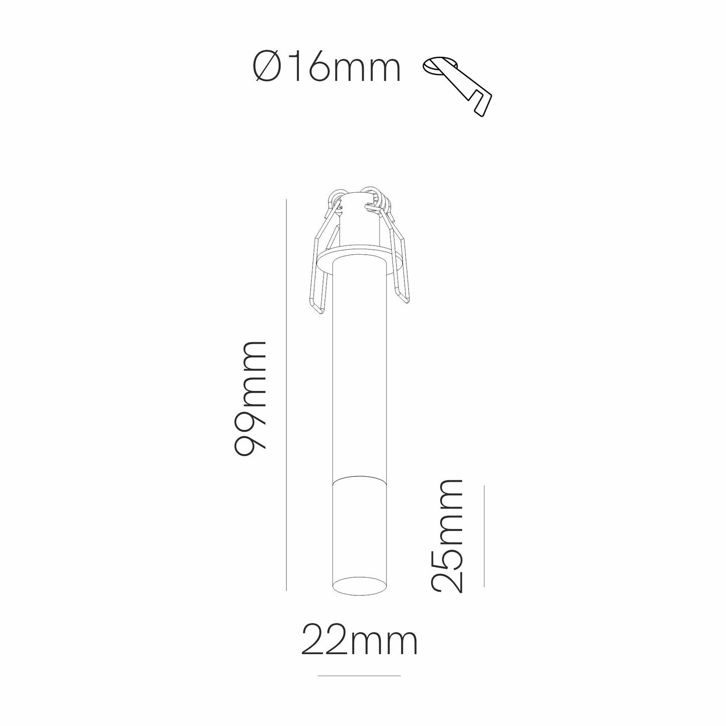 ARGO LARGE MINI PROYECTOR LED 3,5W CRI>95 180º