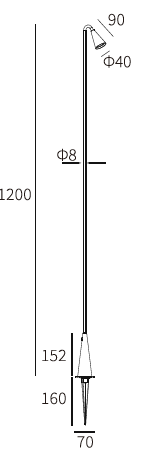 FOCO MINIMALISTA JARDÍN 3W 3000K IP65