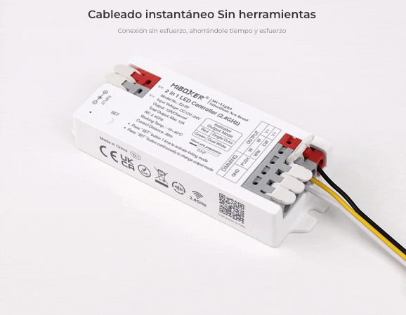 MINI CONTROLADOR LED E2-RF 2 EN 1 (SINGLE COLOR - DUAL WHITE) DC12 ~ 24V RF 2.4GHz MAX 12A IP20