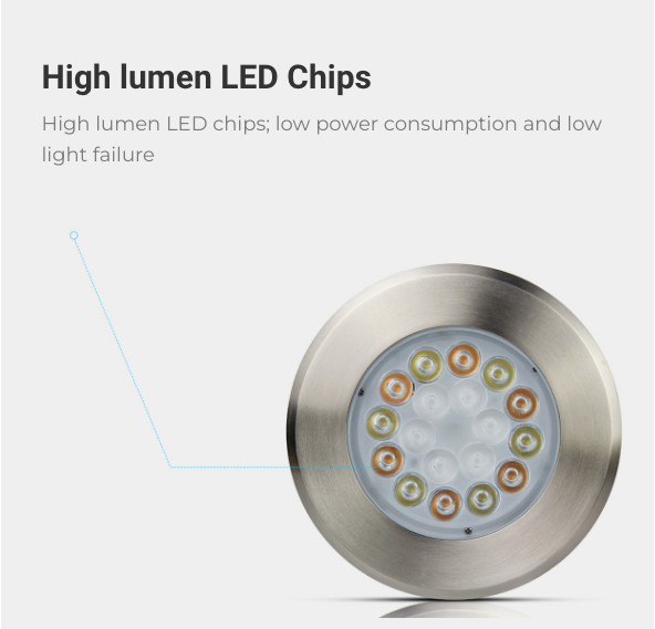 FOCO LED SUMERGIBLE PARA FUENTES 9W RGB+CCT LED Underwater Light (LoRa 433MHz)