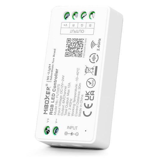 MINI CONTROLADOR RGB FUT037S DC12V/24V 6A CH MAX 12A 2.4G RF