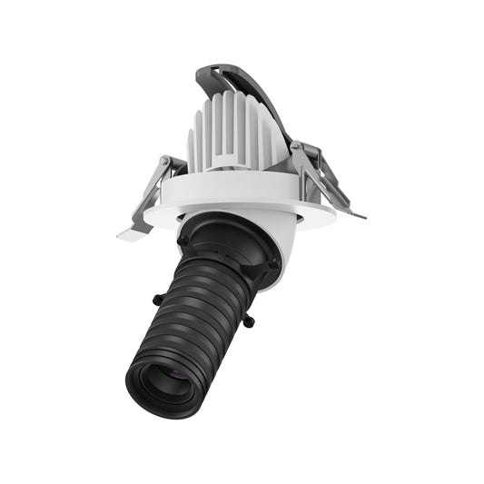 FOCO PROYECTOR LED 10W ENCASTRAR CON LENTE AJUSTABLE ESPECIAL MUSEOS Y CON OPCIÓN GOBOS