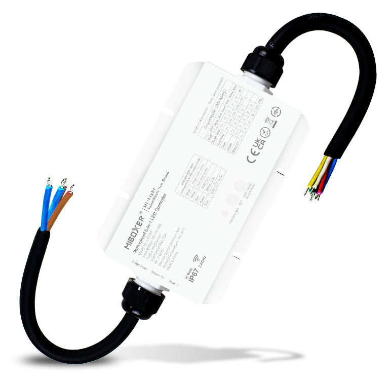 CONTROLADOR LED EXTERIOR LS2-WP PARA TIRAS LED 5 EN 1 DC12-48V MAX 15A RF 2.4GHz