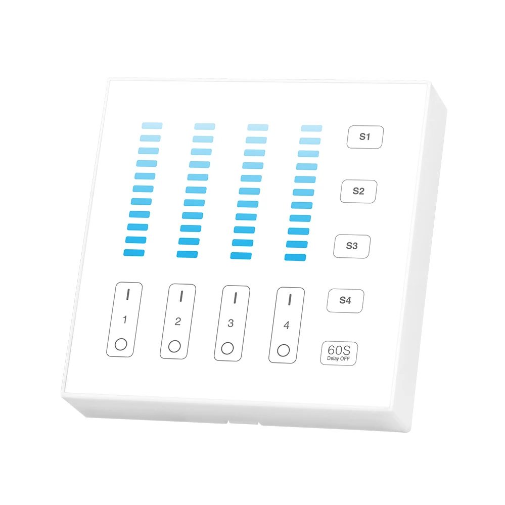CONTROL REMOTO PORTATIL B5 4 ZONAS RF 2.4GHz WIRELESS CON SOPORTE A PARED MAGNÉTICO