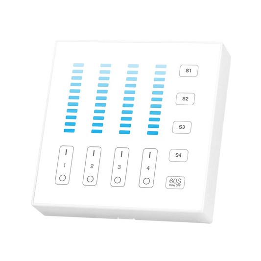 CONTROL REMOTO PORTATIL B5 4 ZONAS RF 2.4GHz WIRELESS CON SOPORTE A PARED MAGNÉTICO