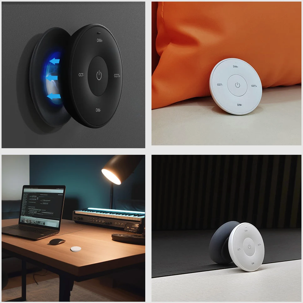 MINI CONTROL REMOTO K2S 2.4GHz RF WIRELESS CON SOPORTE A PARED MAGNÉTICO