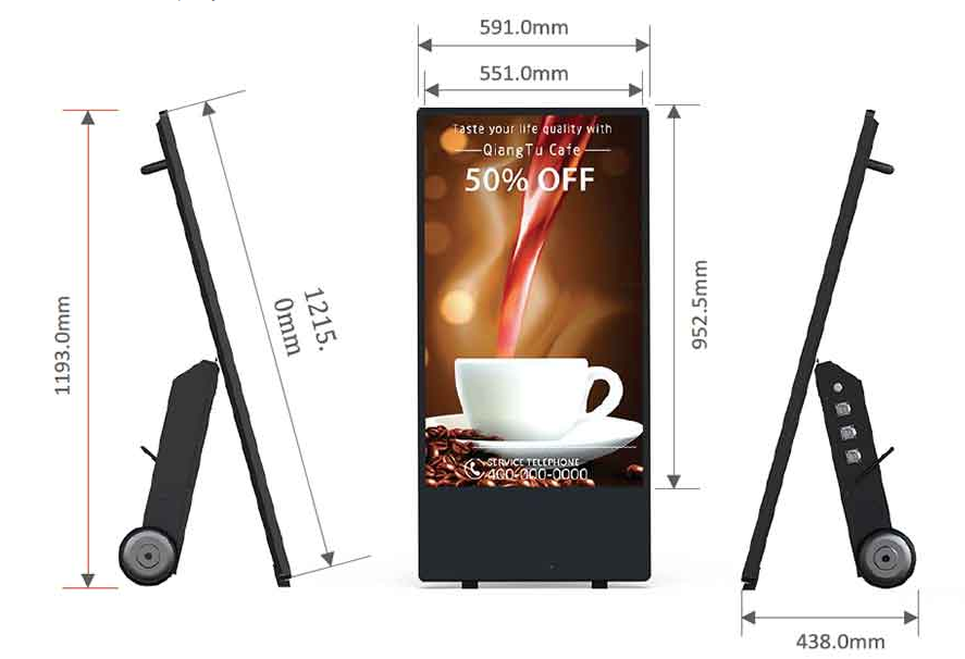 PANTALLA LCD PORTATIL 43" EXTERIOR IP65 CON BATERIA