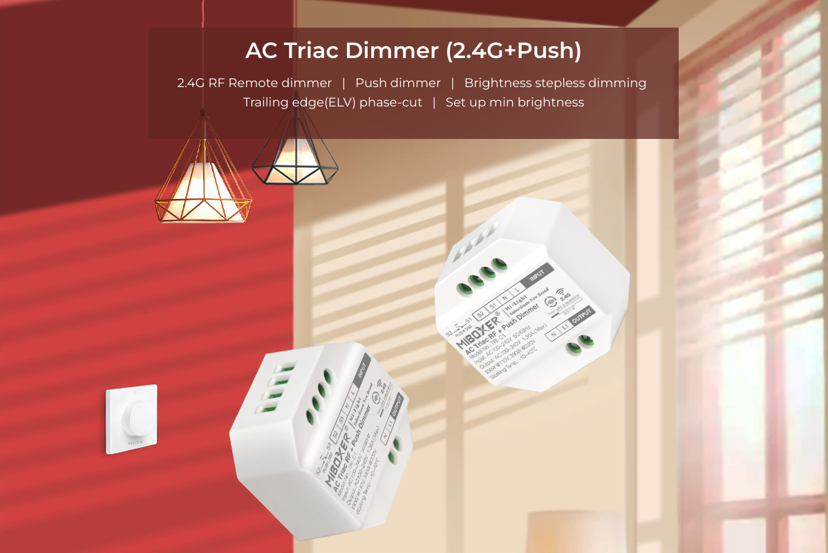 PASTILLA DE REGULACIÓN LED AC TRIAC RF+PULSADOR DIMMER