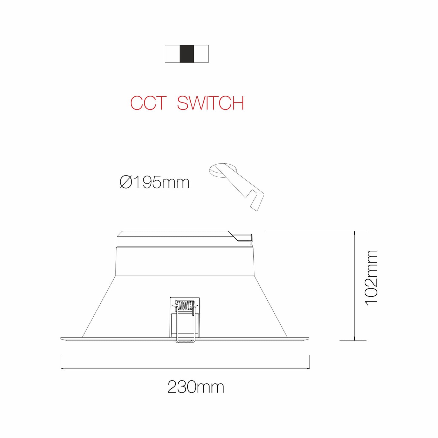 DOWNLIGHT LED THESSIS 25W 220-240V 90º SWITCH 3.000K-4.000K-5000K
