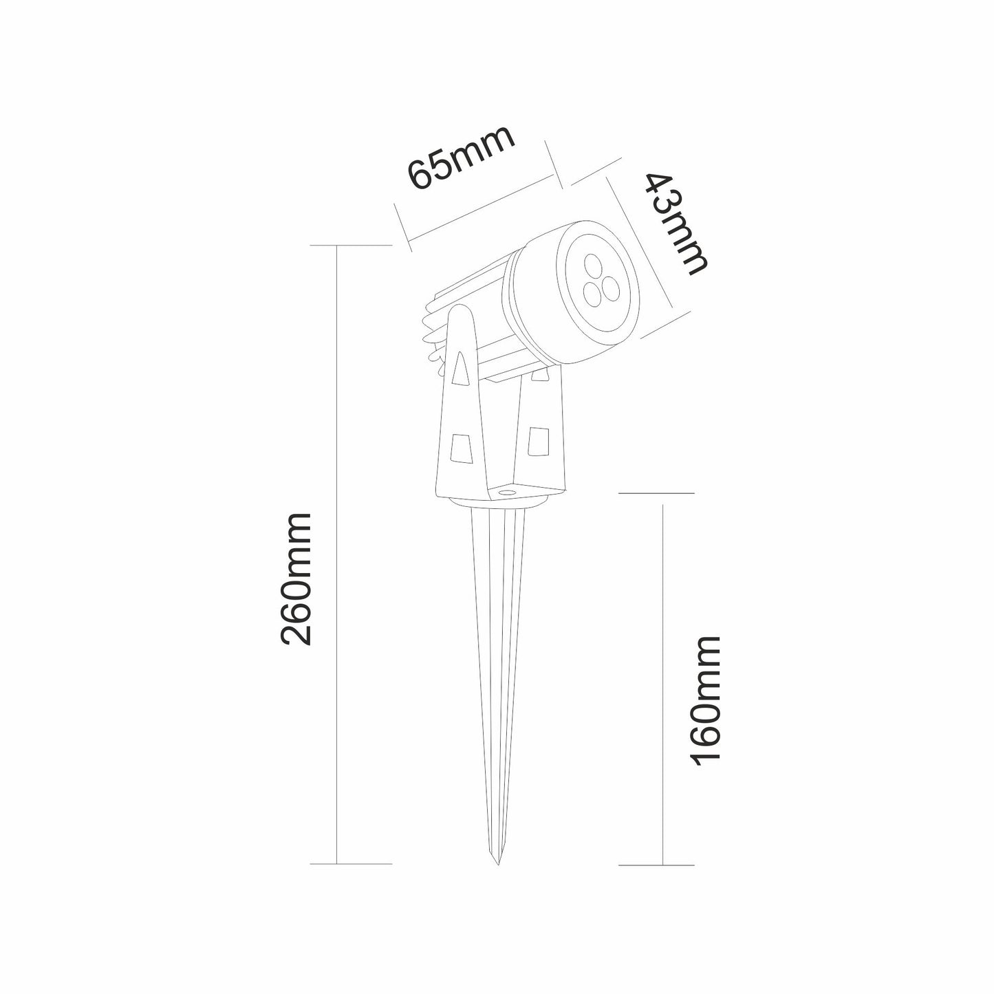 MINI PROYECTOR JARDÍN ZAS 3W 30º 3.000K CABLE 30CM