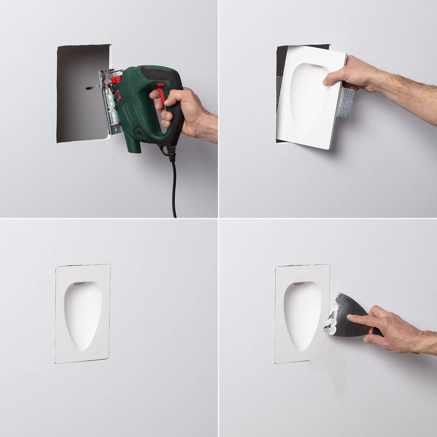 APLIQUE PARED PARA INTEGRACIÓN EN ESCAYOLA/PLADUR PARA BOMBILLAS LED GU10 78x250x210mm