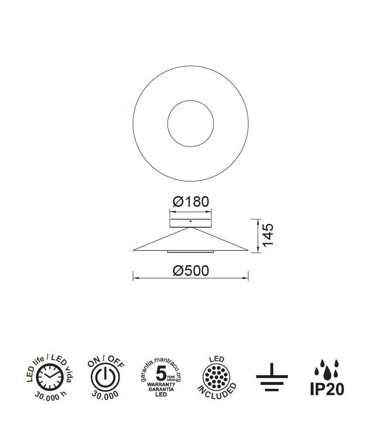 APLIQUE LED PARED ORION 3000K