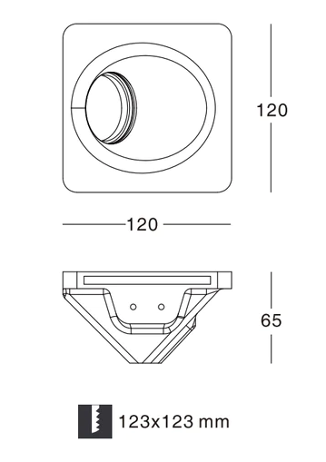 DOWNLIGHT PARA INTEGRACIÓN ESCAYOLA/PLADUR PARA BOMBILLAS LED GU10