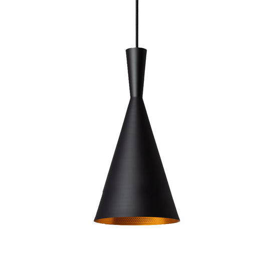 LÁMPARA COLGANTE E27 METAL NEGRO-DORADO