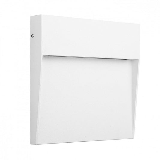 SEÑALIZADOR LED EXTERIOR SUPERFICIE BAKER CUADRADO EN ALUMINIO Y POLICARBONATO EN COLOR BLANCO ARENA 3W 3000K 210LM - 7012